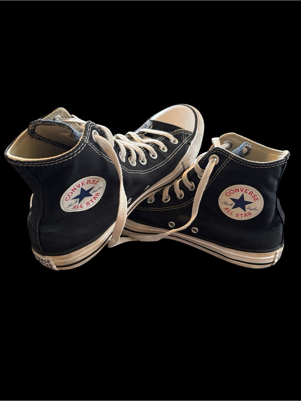 Converse Black and White High-Top Sneakers - Picture 3 of 7